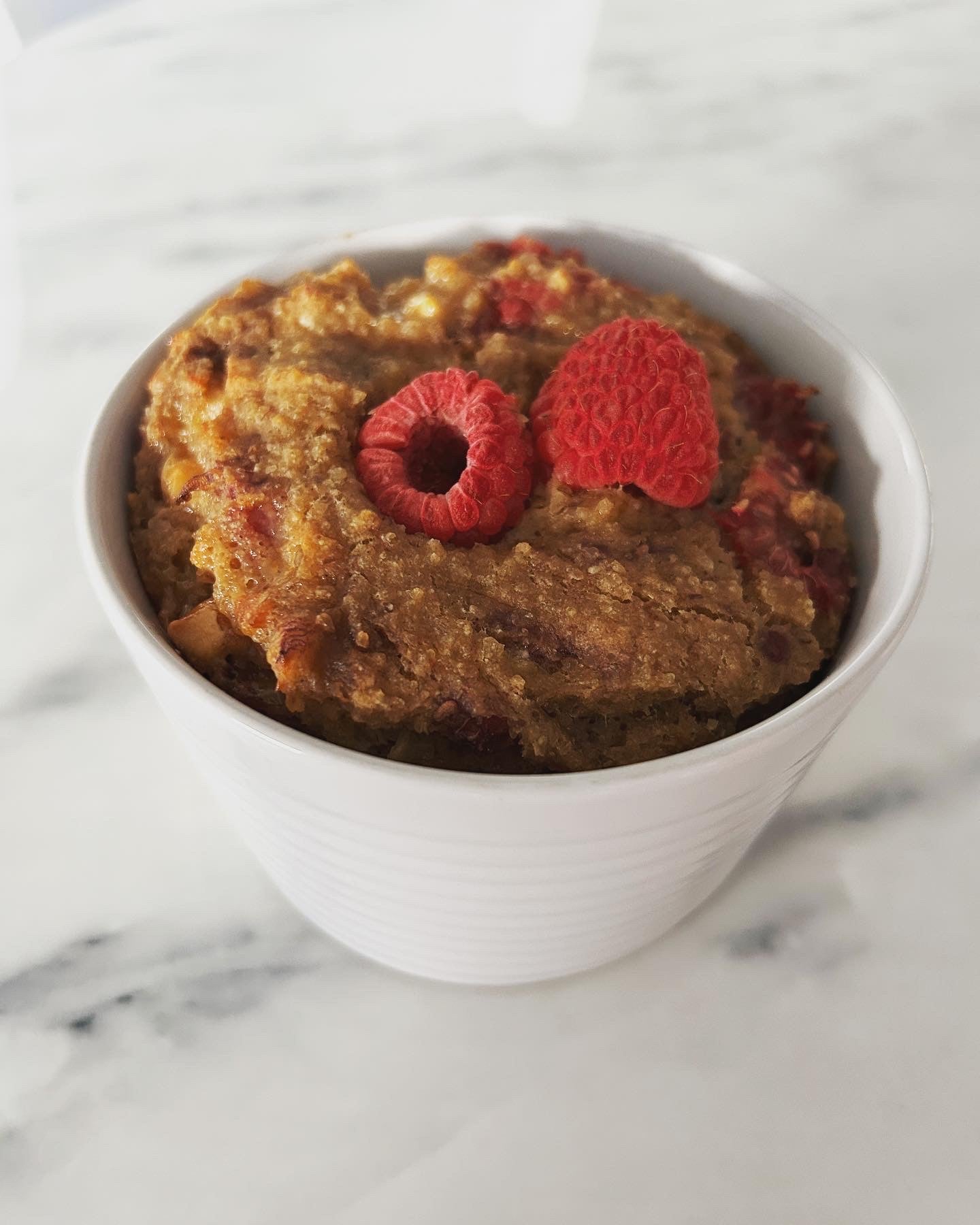 Raspberry Caramilk Baked (not) Oats