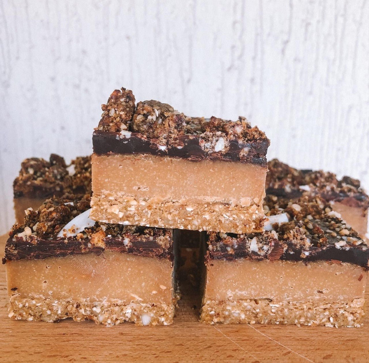 Caramel Coffee Granola Slice