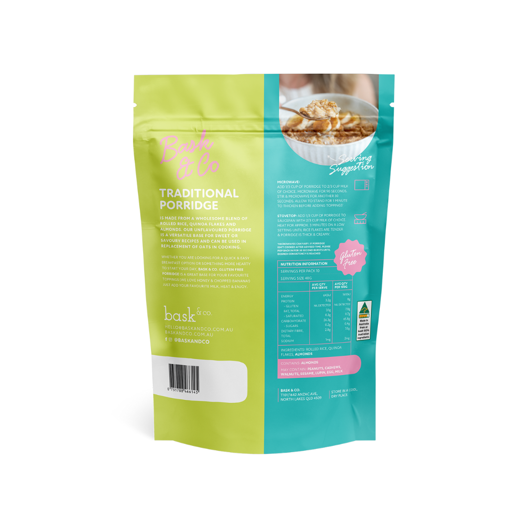 Traditional Gluten Free Porridge (Unflavoured)