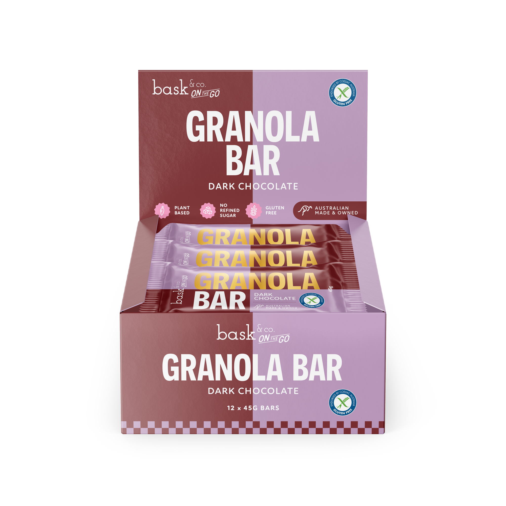 Dark Chocolate Granola Bars 45g